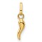 14K Yellow Gold Italian Horn Good Luck Charm Jewelry 12mm x 3mm
